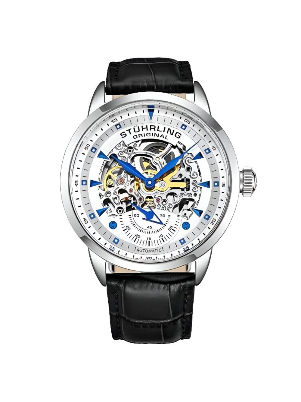 Original Mens Skeleton Automatic Dress Watch with Alligator Embossed